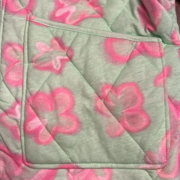 Wild Fable Fun women’s Hooded Quilted Jacket Mint Green Floral Size XS NWT - Picture 5 of 8